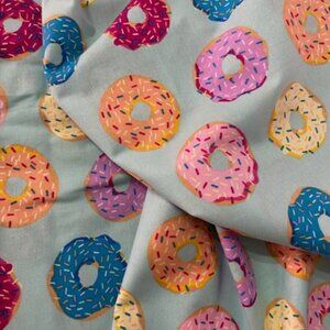New Sweet Colorful Pastel Sprinkle Doughnut Donuts Cotton Fabric By the Yard OOP
